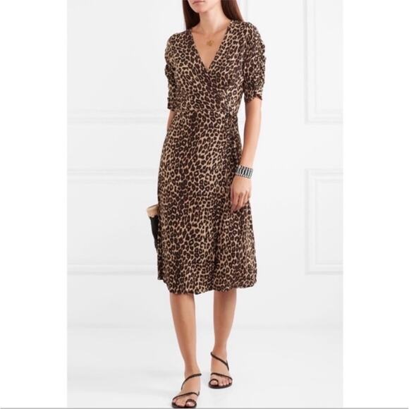 FAITHFULL THE BRAND Abbey Wrap Dress Leopard print - Picture 1 of 5
